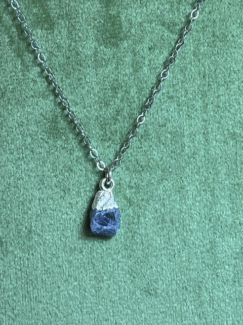 Raw Tanzanite Birthstone Pendant