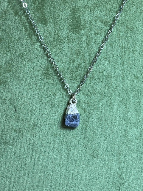 Raw Tanzanite Birthstone Pendant
