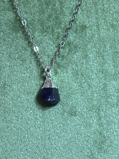 Raw Amethyst Birthstone Pendant