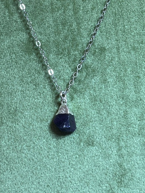 Raw Amethyst Birthstone Pendant