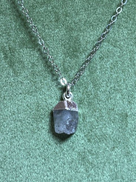 Raw Aquamarine Birthstone Pendant