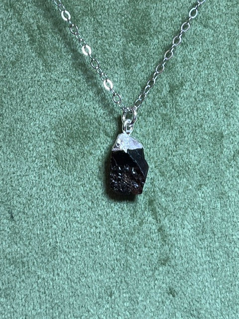 Raw Garnet Birthstone Pendant