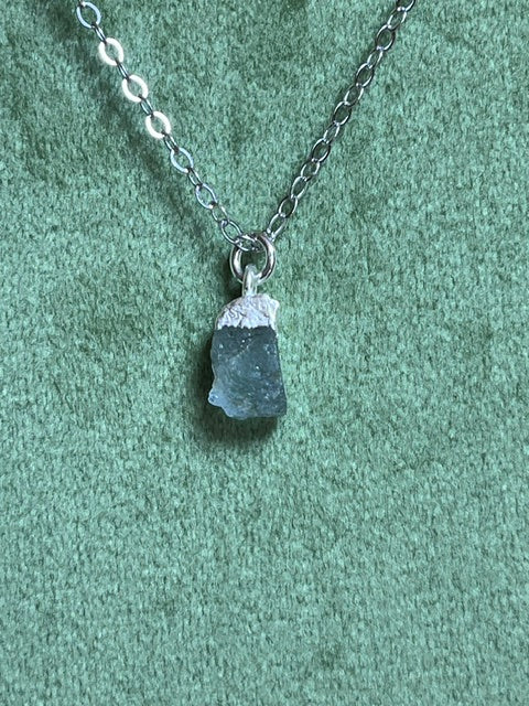 Raw Aquamarine Birthstone Pendant