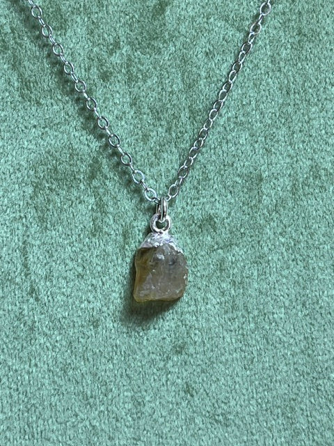 Raw Citrine Birthstone Pendant