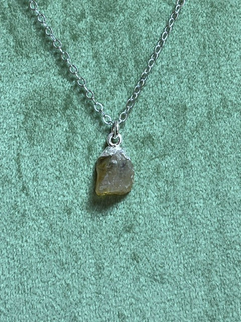 Raw Citrine Birthstone Pendant