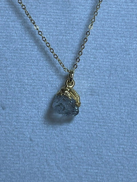 Raw Herkimer Diamond Birthstone Pendant