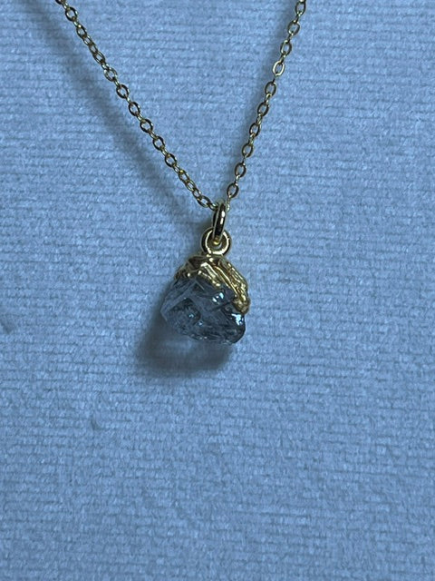 Raw Herkimer Diamond Birthstone Pendant