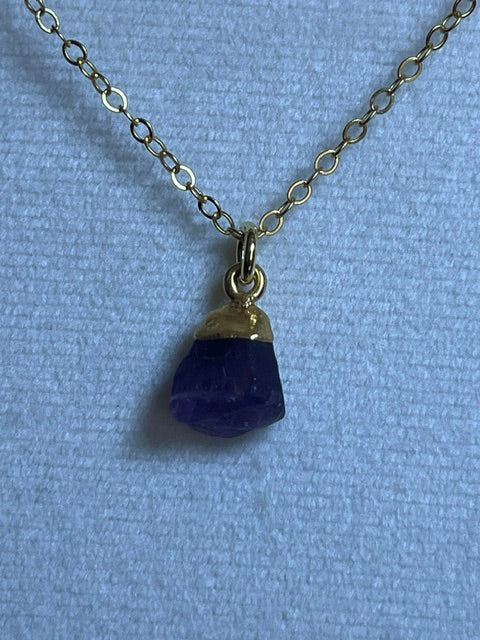 Raw Amethyst Birthstone Pendant