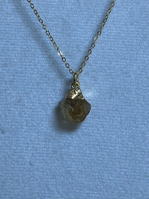 Raw Citrine Birthstone Pendant