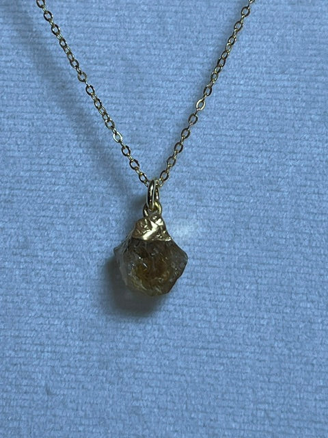 Raw Citrine Birthstone Pendant