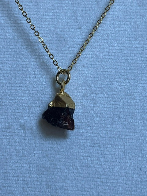 Raw Garnet Birthstone Pendant