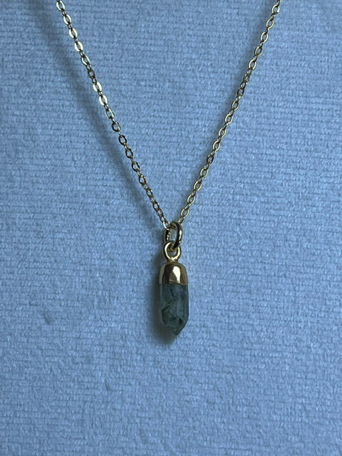 Prehnite Spike Pendant