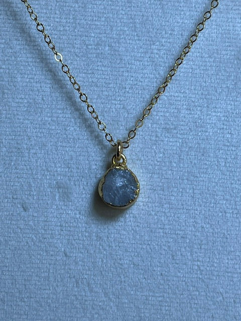 Rainbow Moonstone Round Pendant