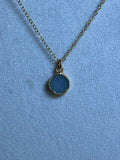 Aqua Druzy Round Pendant