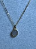 White druzy Round Pendant