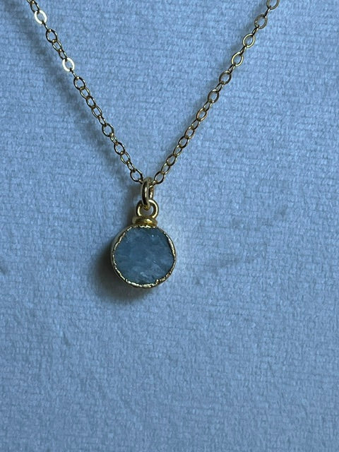 Aquamarine Round Pendant