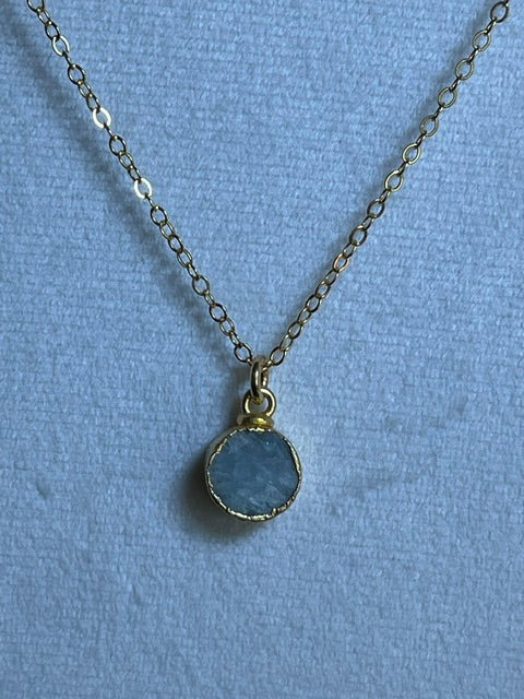 Aquamarine Round Pendant