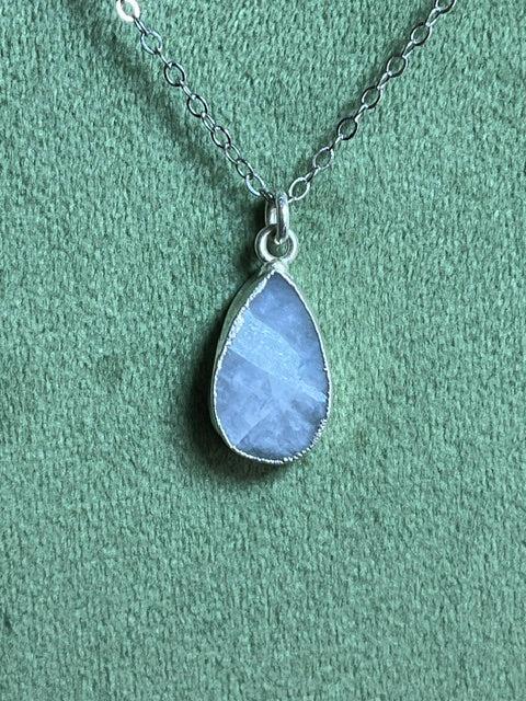 Rainbow Moonstone Teardrop Pendant