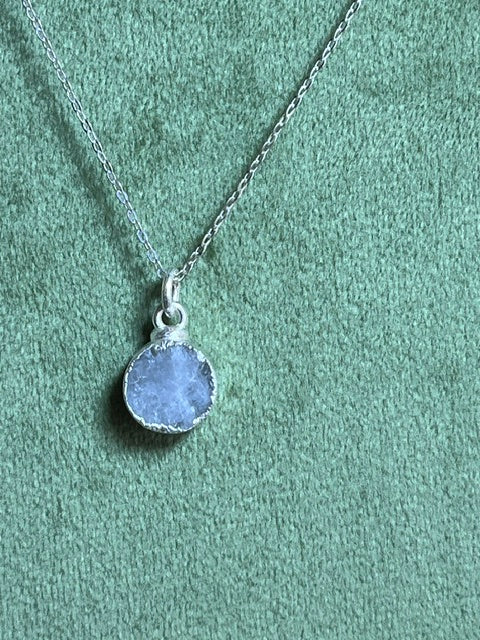 Rainbow Moonstone Round Pendant