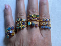 3Stone Rings Sterling Silver 24K Gold coated