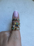 3Stone Rings Sterling Silver 24K Gold coated