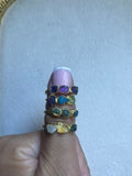 3Stone Rings Sterling Silver 24K Gold coated