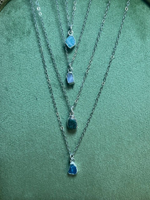 Raw small Nuggets Pendants Sterling Silver