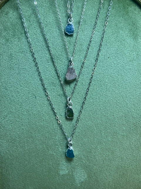 Raw small Nuggets Pendants Sterling Silver