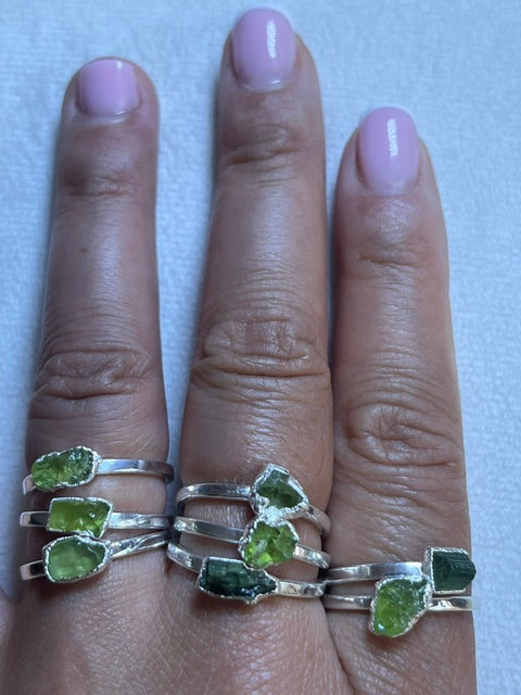 Peridot Stacking Rings