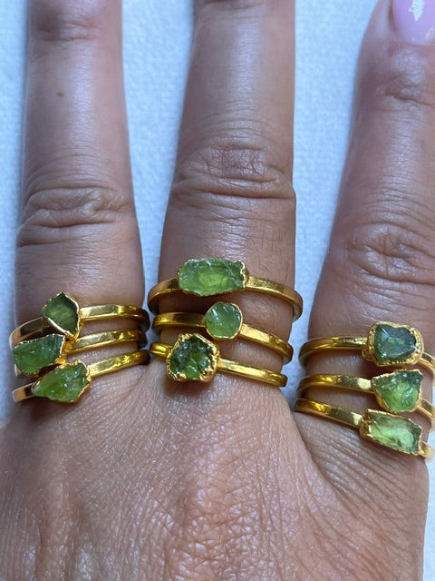Peridot Stacking Rings