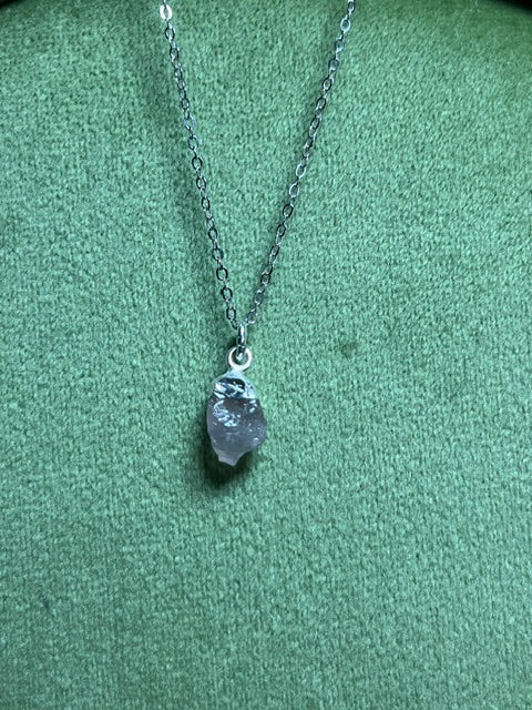 Raw Rose Quartz Birthstone Pendant