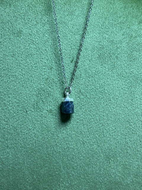 Raw Sapphire Birthstone Pendant