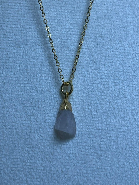 Raw Rose Quartz Birthstone Pendant