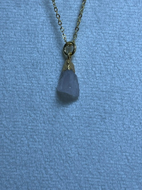Raw Rose Quartz Birthstone Pendant