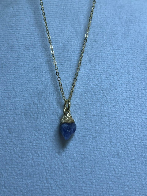 Raw Tanzanite Birthstone Pendant