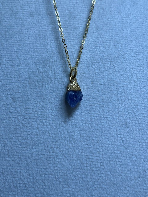 Raw Tanzanite Birthstone Pendant