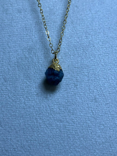Raw Sapphire Birthstone Pendant