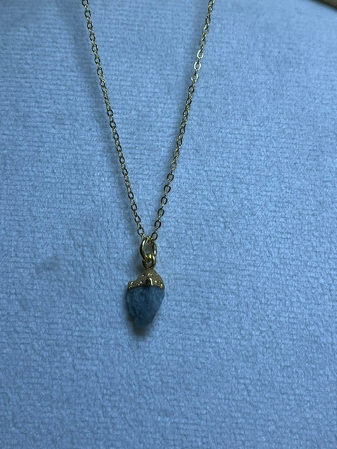 Raw Aquamarine Birthstone Pendant