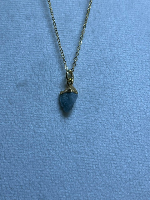 Raw Aquamarine Birthstone Pendant